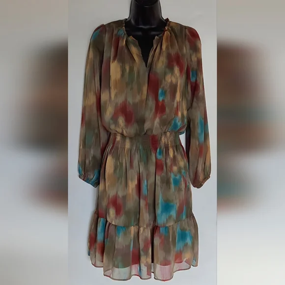 Lola Grace Long Sleeve Multicolor Ruffle Dress - Picture 1 of 9